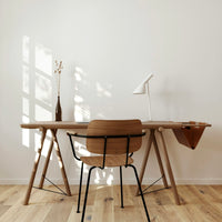 Solid wood desk and chair built from a DIY furniture plan